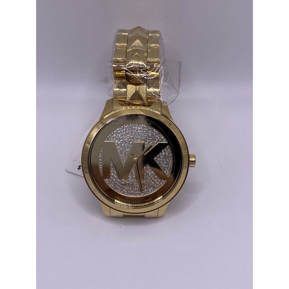Michael Kors MK6714 Runway 44mm Stainless Steel, Gold Color Ladies Watch ￼ - Picture 1 of 10